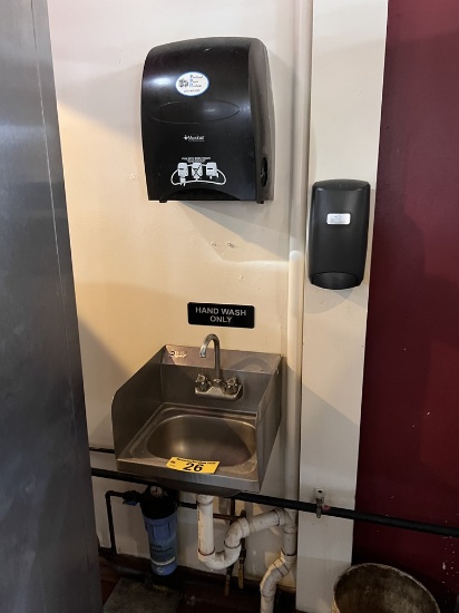 ROYAL 16" S/S HAND SINK, 8" BACK SPLASH & SPLASH GUARDS