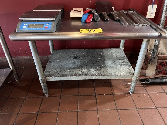 S/S APPLIANCE STAND W/ LOWER GALVANIZED SHELF