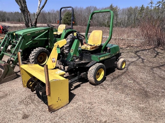 JOHN DEERE F935 FRONT MOUNT MACHINE, 1,616 HOURS, W/ JOHN DEERE SNOW BLOWER ATTACHMENT