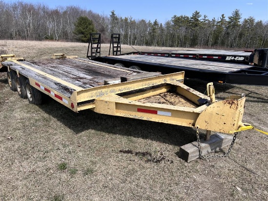 3-AXLE DECK OVER EQUIPMENT TRAILER, YELLOW, 16' DECK, 4' BEAVER TAIL