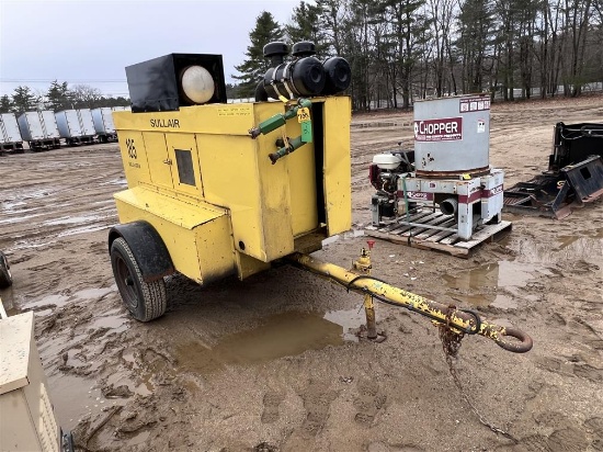 SULLAIR 185 SULLISCREW TRAILER MOUNTED AIR COMPRESSOR, S/A, 1175.2 HOURS, VIN: UNKNOWN