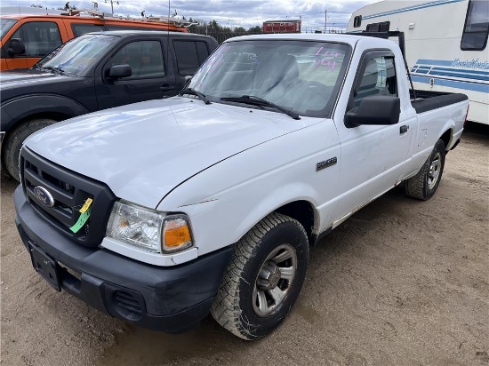 2010 FORD RANGER SINGLE CAB PICKUP, 4X2, 2.3L V4, HEADACHE RACK, WHITE, 110,905 MILES