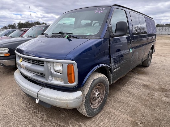 2000 CHEVROLET EXPRESS 3500 CARGO VAN, 4X2, 6.5L TRITON V8, DIESEL, 4-PASSENGER