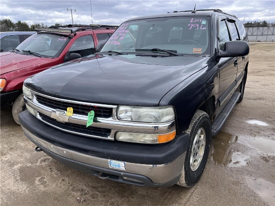 2005 CHEVROLET SUBURBAN SUV, 4X4, 5.3L V8, 154,598 MILES, VIN: 3GNFK16Z55G117602 (#0274)
