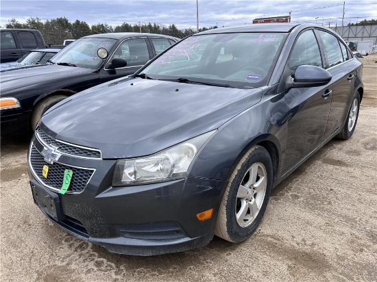 2013 CHEVROLET CRUZE LT SEDAN, BLUE, 170,560 MILES, 4-CYLINDER AUTOMATIC