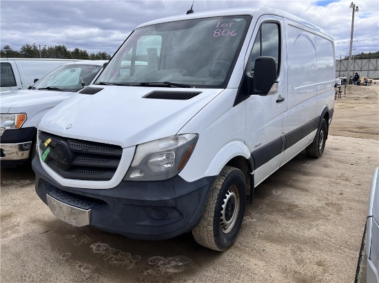 2014 MERCEDES-BENZ 2500 SPRINTER DIESEL CARGO VAN, 132,319 MILES, VIN: WD3PE7DC1E5886783