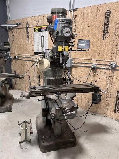 BRIDGEPORT VERTICAL MILLING MACHINE S/N: 163187, W/ DRO