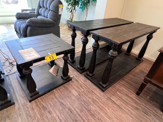 ASHLEY FURNITURE MALLACAR 3-PC TABLE SET, RETAIL $469