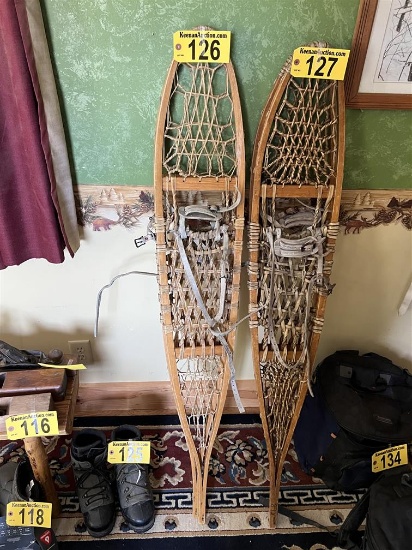 PAIR OF 57" X 10" WOODEN SNOWSHOES