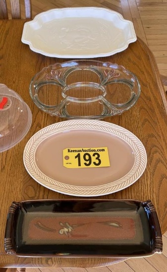 LOT OF 4-ASSORTED SERVING PLATTERS