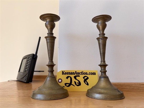 PAIR OF 2-BRASS CANDLESTICK HOLDERS