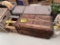 BID PRICE X 3 - (3) WATER BOTTLE CRATE STOOLS, UPHOLSTERED SEATS