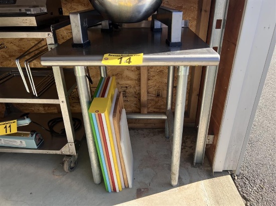 STAINLESS STEEL TABLE/STAND, 1" BACKSPLASH