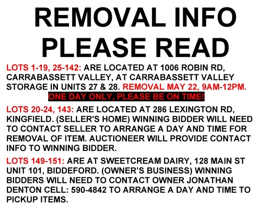IMPORTANT REMOVAL INFORMATION PLEASE READ