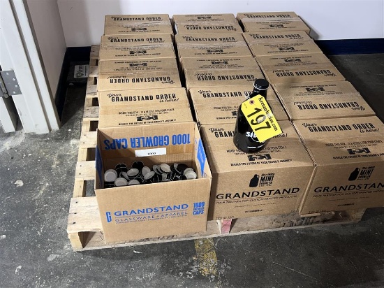 LOT: 14-CASES OF 32oz. BROWN GLASS GROWLERS W/ CAPS (12-PER CASE)