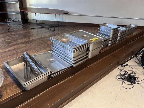 LOT: 37-ASSORTED S/S INSERTS W/ 17-LIDS & ASSORTED DIVIDERS