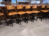 BID PRICE X 4 - (4) METAL FRAME BARREL BACK BAR STOOLS