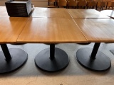 BID PRICE X 2 - (2) 3' X 3' SINGLE PEDESTAL DINING TABLES