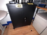 PORTABLE 2-DOOR STORAGE CABINET W/ KEY