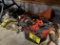 LOT OF ASSORTED STRAPS, BUNGEES, WHEEL CHOCK