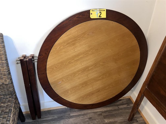 45" ROUND WOODEN TABLE