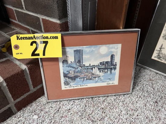 VIEW OF BACK BAY CHARLES RIVER BY FRAMED PRINT BY ROBERT KENNEDY