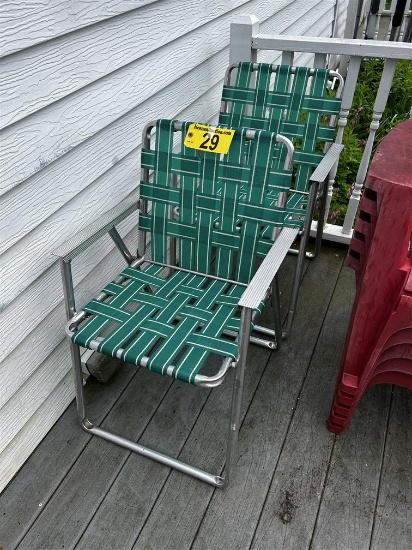 BID PRICE X 2 - (2) ALUMINUM FRAME LAWN CHAIRS