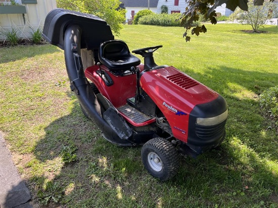 POULIN 16.5HP RIDING LAWN TRACTOR, 42" MOWER DECK, W/ CRAFTSMAN BAGGER