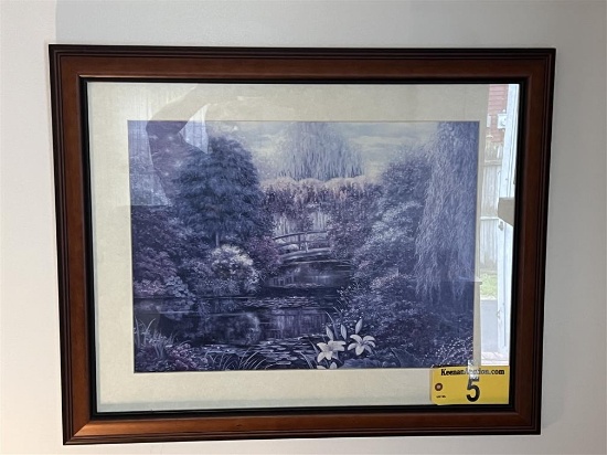 FRAMED RIVER PRINT, 32.25" X 25.25"