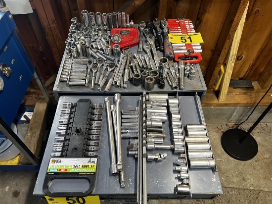 LOT OF ASSORTED SOCKET SETS, SNAP-ON, PITTSBURGH, CRAFTSMAN