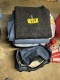LOT OF ASSORTED PACKING BLANKETS, RAGS, 9-BLANKETS