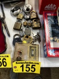 LOT OF 13-ASSORTED PAD LOCKS, MAIL BOX DOOR