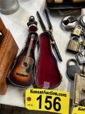 LOT OF ASSORTED COLLECTIBLES, CURLING IRON, MINI GUITAR