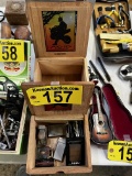 LOT OF ASSORTED COLLECTIBLE LIGHTERS & CIGAR BOX