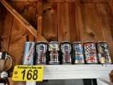 LOT OF 7-ASSORTED COLLECTIBLE CANS: 6-PC HARLEY DAVIDSON STURGIS SET, 1-VINTAGE PEPSI CAN