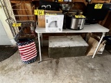 LOT OF MISC. HOUSEHOLD ITEMS, FOLDING TABLE, STORAGE BOX