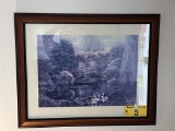 FRAMED RIVER PRINT, 32.25