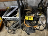 ASSORTED ELECTRICAL CORDS, WIRES, POWER STRIPS