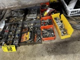 LOT OF ASSORTED PARTS DRAWERS & CONTENTS, WELDING TIPS