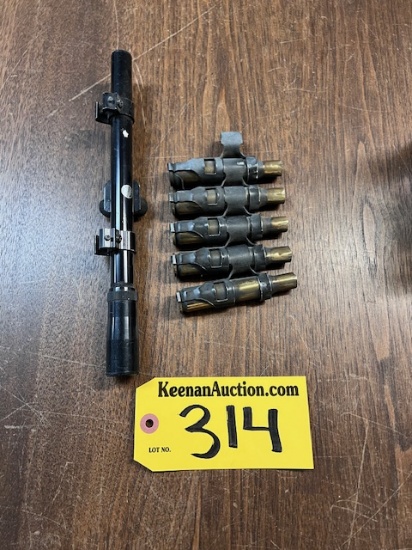 LOT: .50 CAL SHELLS, M15AR LINKS, TASCO 4X15 SCOPE