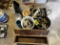 LOT: MISC. HARDWARE, TOOL BOX, CHARCOAL BUCKET, MISC. PARTS