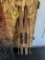 VINTAGE SNO WING WOODEN SKIS W/ POLES, MADE IN AUBURN MAINE