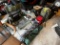 LOT OF ASSORTED HUNTING GEAR, CAMP CHAIRS, SHOOTER'S STICK, COOLER, BACKPACK