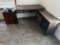 LOT: L-SHAPE COMPUTER DESK W/ 2-DRAWER FILE CABINET, SCOTCH LAMINATOR, POWER STRIPS