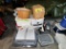 LOT OF MISC. HOUSEHOLD ITEMS, BASKETS, SPORTS GEAR, HOLIDAY DECORATIONS