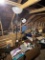 LOT OF MISC. HOUSEHOLD ITEMS, CAR COVER, FLOOR LAMP