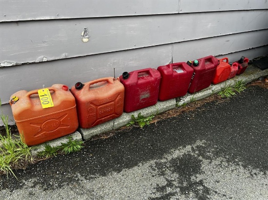 LOT OF 8-ASSORTED FUEL CANS