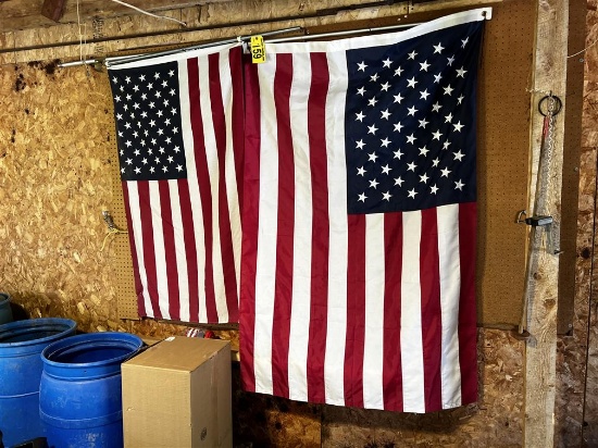 BID PRICE X 2 - (2) AMERICAN FLAGS: 5' X 3', 4' X 6'