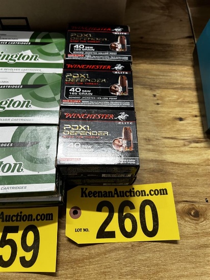 BID PRICE X 6 - (6) BOXES OF WINCHESTER ELITE 40-CAL. S&W ROUNDS (20-PER BOX)