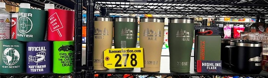 LOT OF 7-ASSORTED INSULATED TUMBLERS, 5-KOOZIES